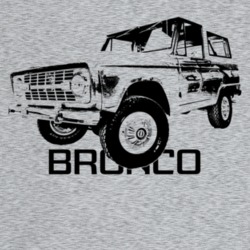 1969 Bronco Three Quarter Angle View With Model Name Light Color T Shi