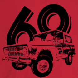 1969 Bronco Three Quarter Angle View With Year Light Color T Shirt