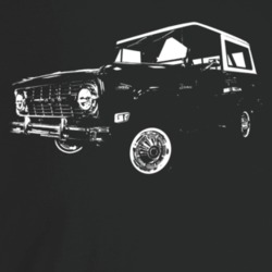 1969 Bronco Three Quarter Angle View Dark Color T Shirt