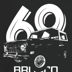 1969 Bronco Three Quarter Angle View With Year And Model Name Dark Col