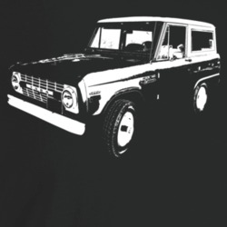 1970 Bronco Three Quarter Angle View Dark Color T Shirt