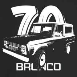 1970 Bronco Three Quarter Angle View With Year And Model Name Dark Col