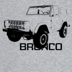 1971 Bronco Three Quarter Angle View With Model Name Light Color T Shi