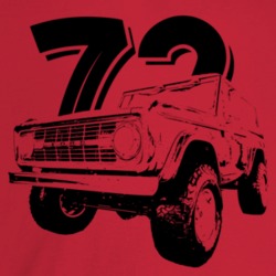 1972 Bronco Three Quarter Angle View With Year Light Color T Shirt