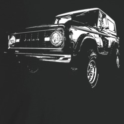1972 Bronco Three Quarter Angle View Dark Color T Shirt
