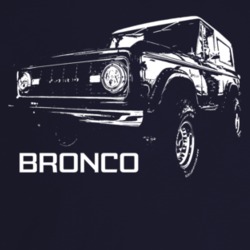 1972 Bronco Three Quarter Angle View With Model Name Dark Color T Shir