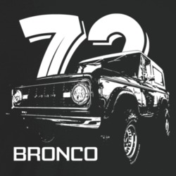 1972 Bronco Three Quarter Angle View With Year And Model Name Dark Col