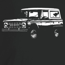 1973 Bronco Three Quarter Angle View Dark Color T Shirt