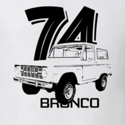 1974 Bronco Three Quarter Angle View With Year And Model Name Light Co