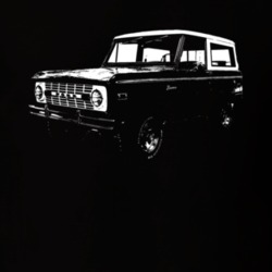 1974 Bronco Three Quarter Angle View Dark Color T Shirt