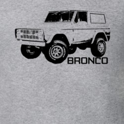 1975 Bronco Three Quarter Angle View With Model Name Light Color T Shi