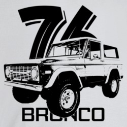 1976 Bronco Three Quarter Angle View With Year And Model Name Light Co