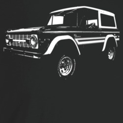 1976 Bronco Three Quarter Angle View Dark Color T Shirt
