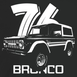 1976 Bronco Three Quarter Angle View With Year And Model Name Dark Col