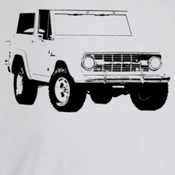 1977 Bronco Three Quarter Angle View Light Color T Shirt