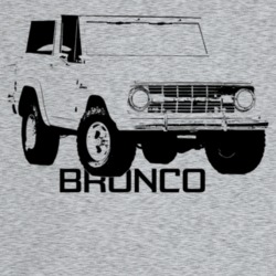 1977 Bronco Three Quarter Angle View With Model Name Light Color T Shi