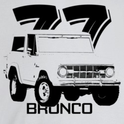 1977 Bronco Three Quarter Angle View With Year And Model Name Light Co