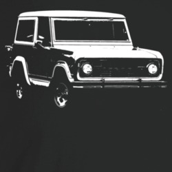 1977 Bronco Three Quarter Angle View Dark Color T Shirt