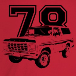 1978 Bronco Three Quarter Angle View With Year Light Color T Shirt