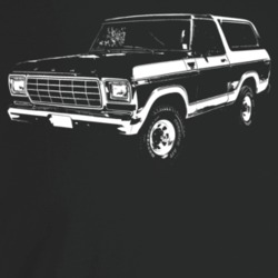1978 Bronco Three Quarter Angle View Dark Color T Shirt