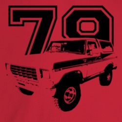 1979 Bronco Three Quarter Angle View With Year Light Color T Shirt