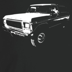 1979 Bronco Three Quarter Angle View Dark Color T Shirt