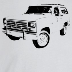 1980 Bronco Three Quarter Angle View Light Color T Shirt