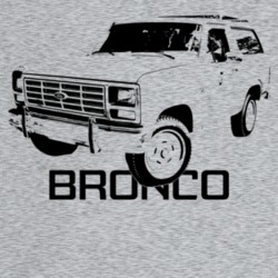 1980 Bronco Three Quarter Angle View With Model Name Light Color T Shi