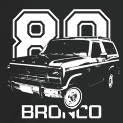 1980 Bronco Three Quarter Angle View With Year And Model Name Dark Col