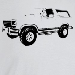 1981 Bronco Three Quarter Angle View Light Color T Shirt