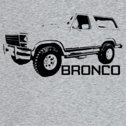 1981 Bronco Three Quarter Angle View With Model Name Light Color T Shi