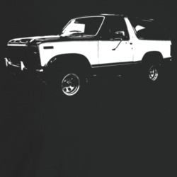 1981 Bronco Three Quarter Angle View Dark Color T Shirt