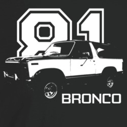 1981 Bronco Three Quarter Angle View With Year And Model Name Dark Col