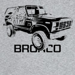 1983 Bronco Three Quarter Angle View With Model Name Light Color T Shi