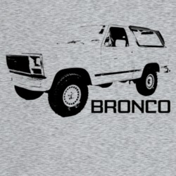 1984 Bronco Three Quarter Angle View With Model Name Light Color T Shi