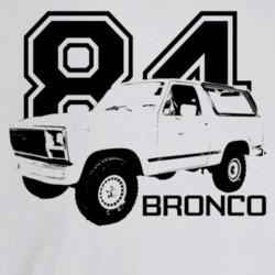 1984 Bronco Three Quarter Angle View With Year And Model Name Light Co