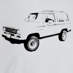 1984 Bronco I I Three Quarter Angle View Light Color T Shirt