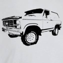1985 Bronco Three Quarter Angle View Light Color T Shirt
