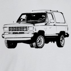 1985 Bronco I I Three Quarter Angle View Light Color T Shirt