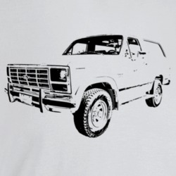 1986 Bronco Three Quarter Angle View Light Color T Shirt