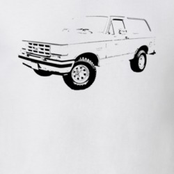 1987 Bronco Three Quarter Angle View Light Color T Shirt