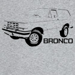 1987 Bronco Three Quarter Angle View With Model Name Light Color T Shi