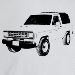 1987 Bronco I I Three Quarter Angle View Light Color T Shirt