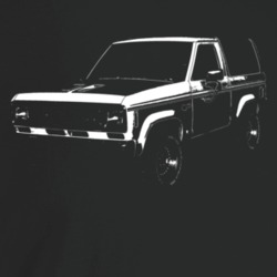 1987 Bronco I I Three Quarter Angle View Dark Color T Shirt