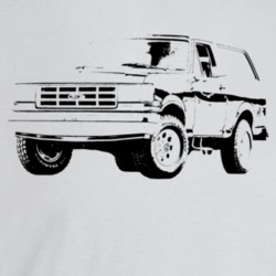 1988 Bronco Three Quarter Angle View Light Color T Shirt
