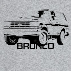 1988 Bronco Three Quarter Angle View With Model Name Light Color T Shi