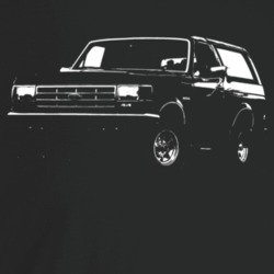 1988 Bronco Three Quarter Angle View Dark Color T Shirt