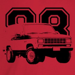 1988 Bronco I I Three Quarter Angle View With Year Light Color T Shirt