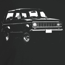 1988 Bronco I I Three Quarter Angle View Dark Color T Shirt