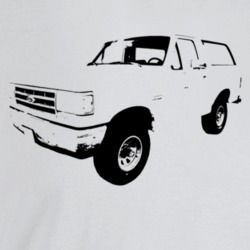 1989 Bronco Three Quarter Angle View Light Color T Shirt